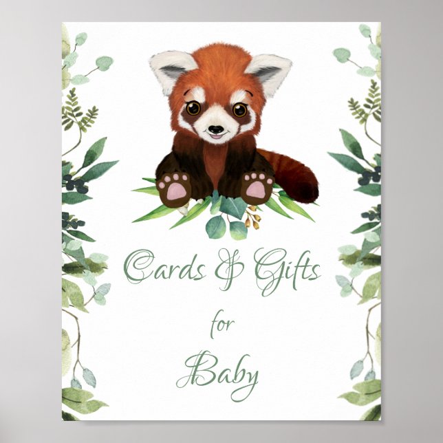 Póster Regalos de Rótulo de Baby Shower y tarjetas oso pa (Frente)