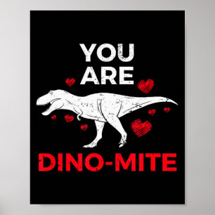 Póster Regalos de San Valentín de dinosaurio T Rex para n