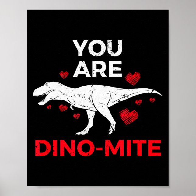 Póster Regalos de San Valentín de dinosaurio T Rex para n (Frente)
