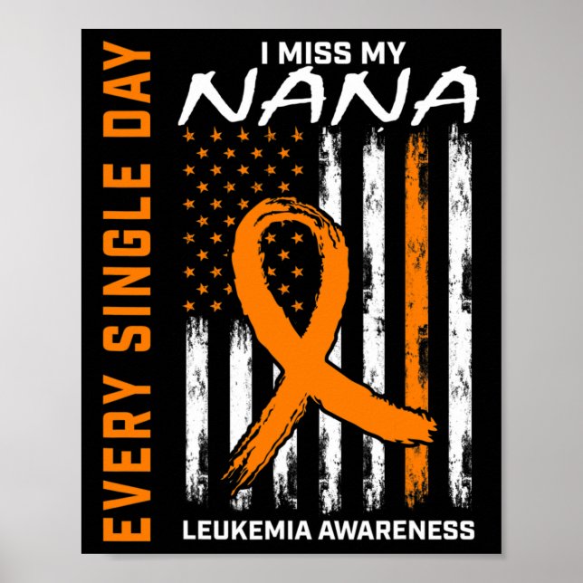 Póster Regalos de simpatía Pérdida de Nana Naranja Leukem (Frente)
