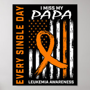 Póster Regalos de solidaridad pérdida de papá Naranja Leu