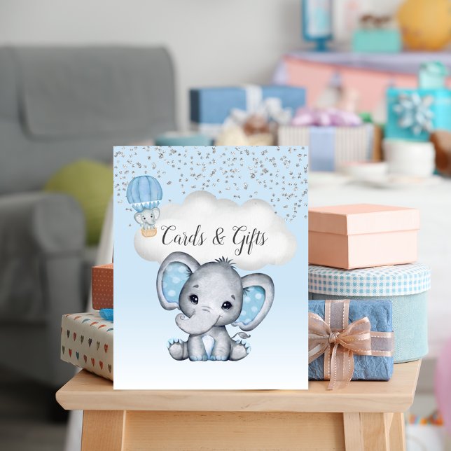 Póster Regalos de tarjetas Baby Shower de elefante con gl (Subido por el creador)