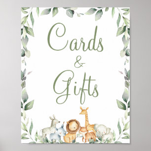 Póster Regalos de tarjetas Baby Shower de vegetación para
