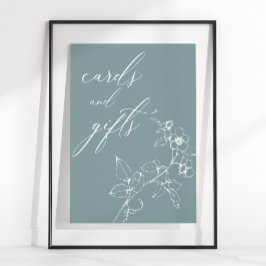 Póster Regalos de tarjetas de Baby Shower florales vintag