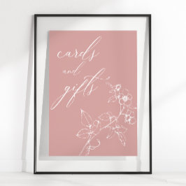 Póster Regalos de tarjetas de Baby Shower florales vintag