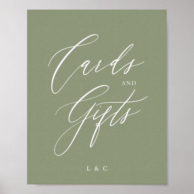 Póster Regalos de tarjetas de boda de caligrafía formal v (Frente)