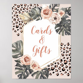 Póster Regalos de tarjetas de cumpleaños de Chica leopard