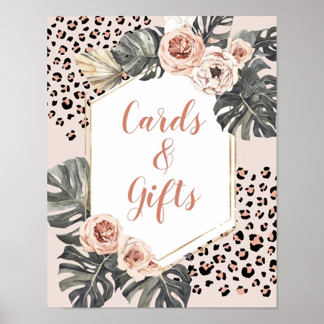 Póster Regalos de tarjetas de cumpleaños de Chica leopard (Frente)