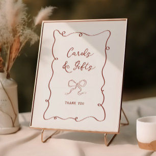 Póster Regalos de tarjetas de ducha de novia con cinta de