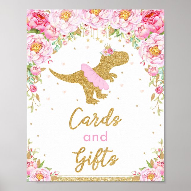 Póster Regalos de tarjetas de flores de cumpleaños de Din (Frente)