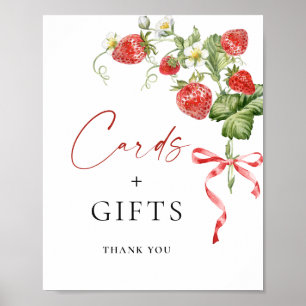 Póster Regalos de tarjetas de novia de fresa de moda