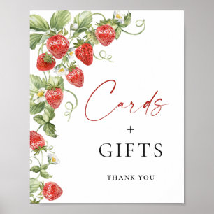 Póster Regalos de tarjetas de novia de fresa de moda
