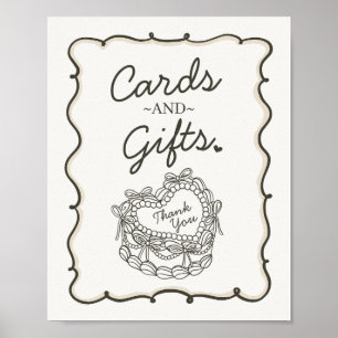 Póster Regalos de tarjetas de refrigerio de coquette para