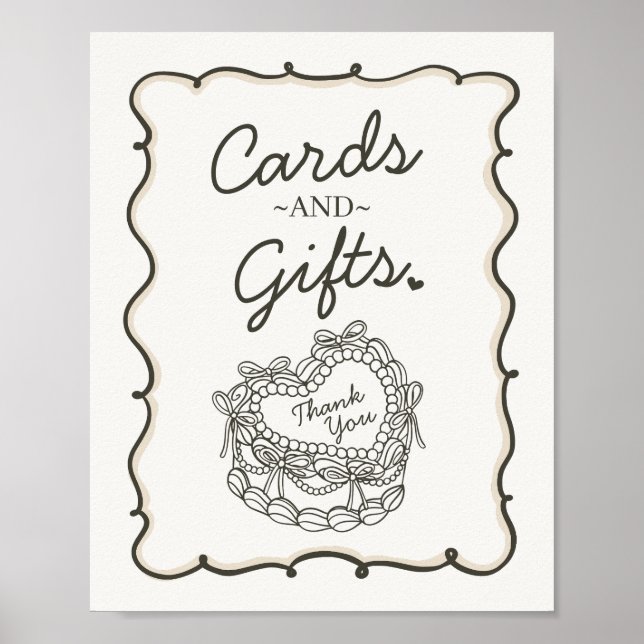 Póster Regalos de tarjetas de refrigerio de coquette para (Frente)