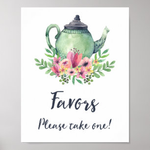 Póster Regalos de tetera de acuarela
