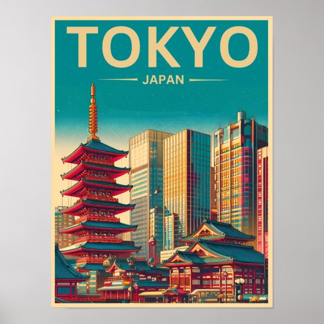 Póster Regalos de viaje de Tokio Japón (Frente)
