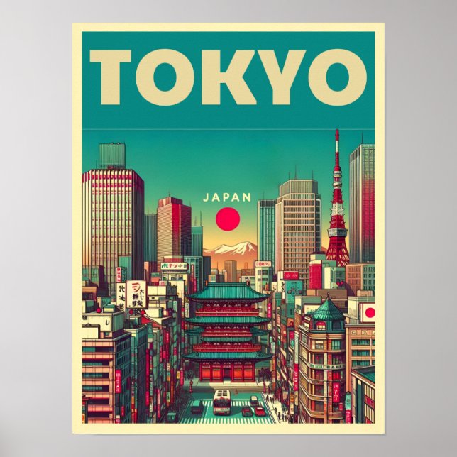 Póster Regalos de viaje de Tokio Japón (Frente)