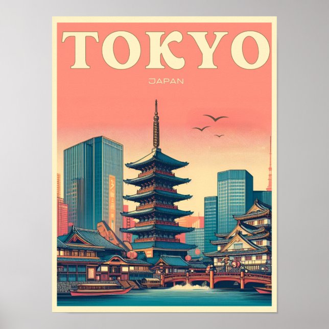 Póster Regalos de viaje de Tokio Japón (Frente)