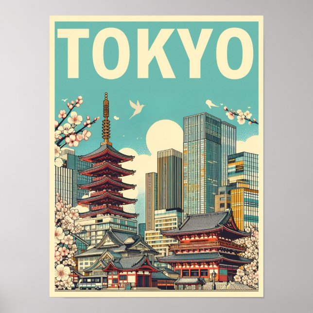 Póster Regalos de viaje de Tokio Japón (Frente)