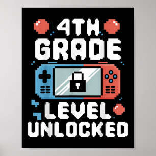 Póster Regalos de videojuegos desbloqueados de nivel de 4