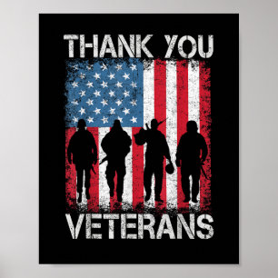Póster Regalos del Día de los Veteranos Gracias Veteranos
