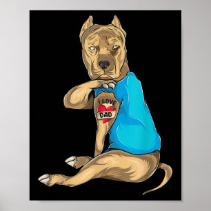 Póster Regalos del Día del Padre Perro Gracioso Pitbull A