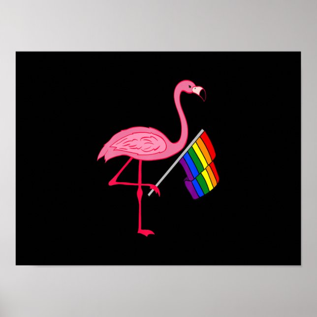 Póster Regalos del mes del Orgullo Gay Flamingo Rosa (Frente)