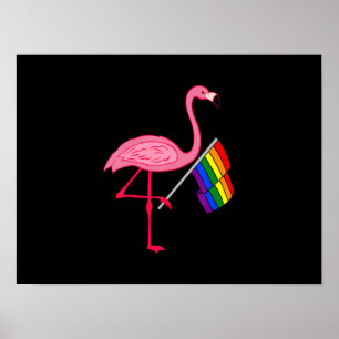 Póster Regalos del Mes del Orgullo Gay Flamingo Rosado