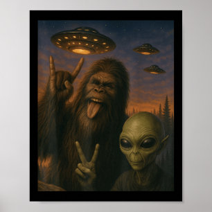 Póster Regalos Divertidos Hombres W Pie Grande Alien Rock