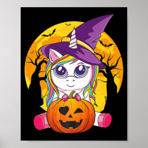 Póster Regalos divertidos retro de Halloween Chica de uni