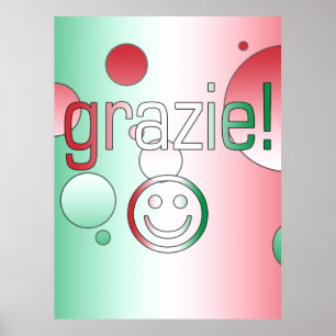 Póster Regalos italianos: Gracias/Grazie hacen frente