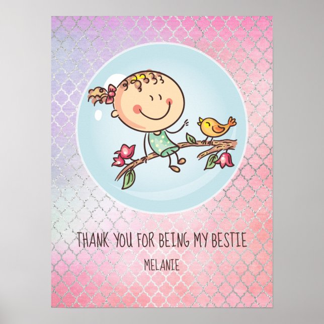 Póster Regalos Kawaii de Mejores Amigas para Chicas (Frente)