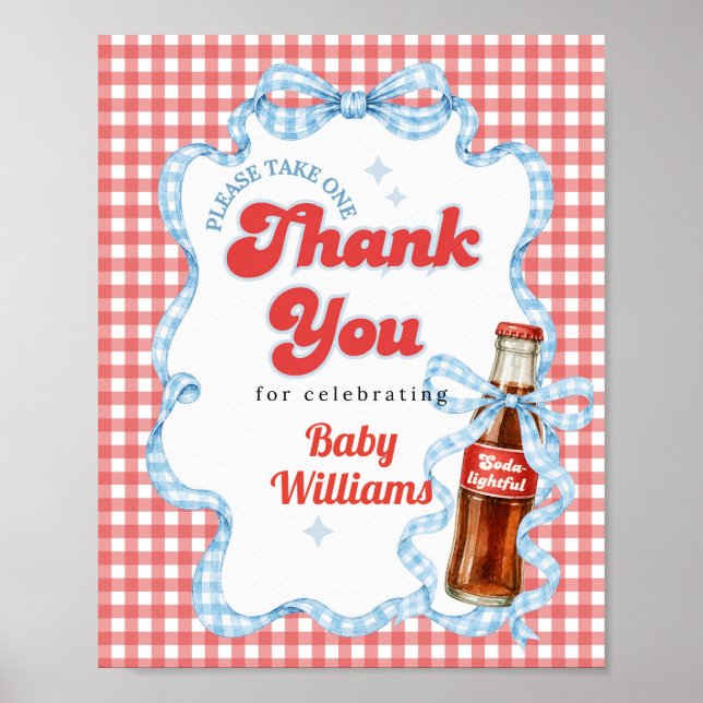 Póster Regalos para Baby Shower con Tema de Refresco She  (Frente)