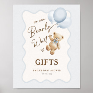 Póster Regalos para Baby Shower de Niño con Motivo de Osi