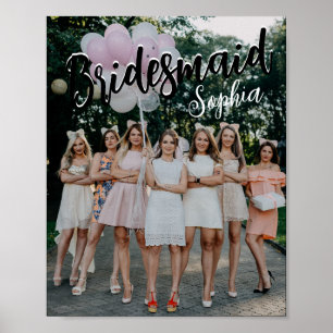 Póster Regalos para Damas de Honor Personalizados Foto Mo