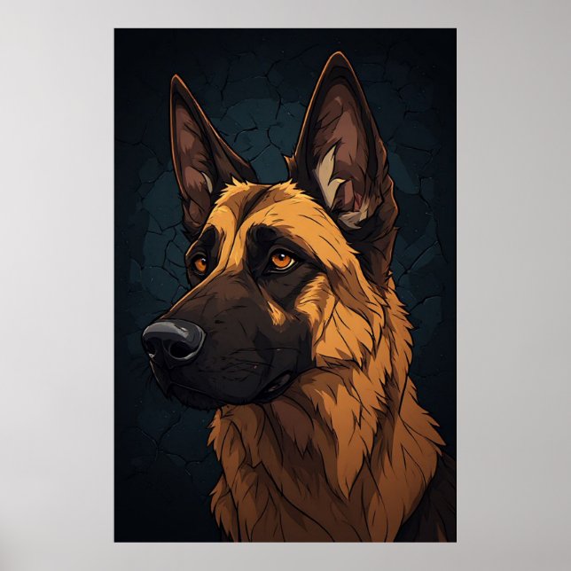 Póster 🐕 Regalos para dueños de pastor alemán 🐕 (Frente)