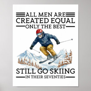Póster Regalos para esquiador en su 70 cumpleaños hombre