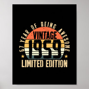 Póster Regalos para hombres por 67 años de edad vintage 1