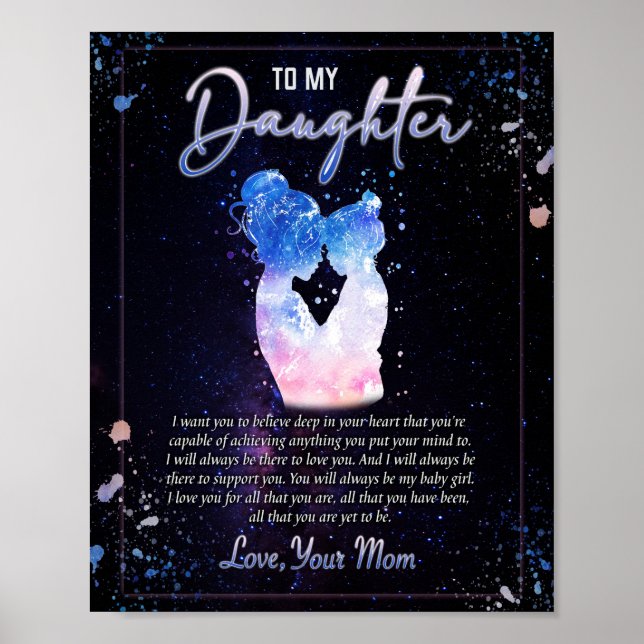 Póster Regalos para la hija | Carta A Mi Hija De Mamá (Frente)