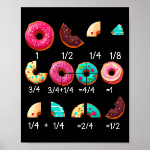Póster Regalos para maestros de donut de fracción de vuel