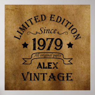 Póster Regalos personalizados de cumpleaños número 45 vin