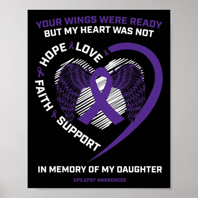 Póster Regalos Que Aman La Memoria De Mi Hija Epilepsia M (Frente)