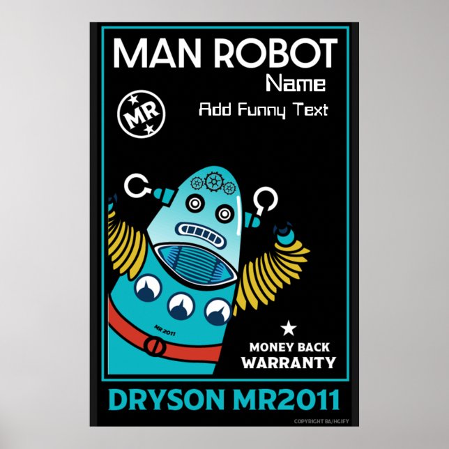 Póster Regalos Robot Para Aniversario O Boda (Frente)