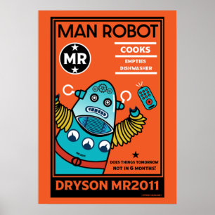 Póster Regalos Robot Para Aniversario O Boda