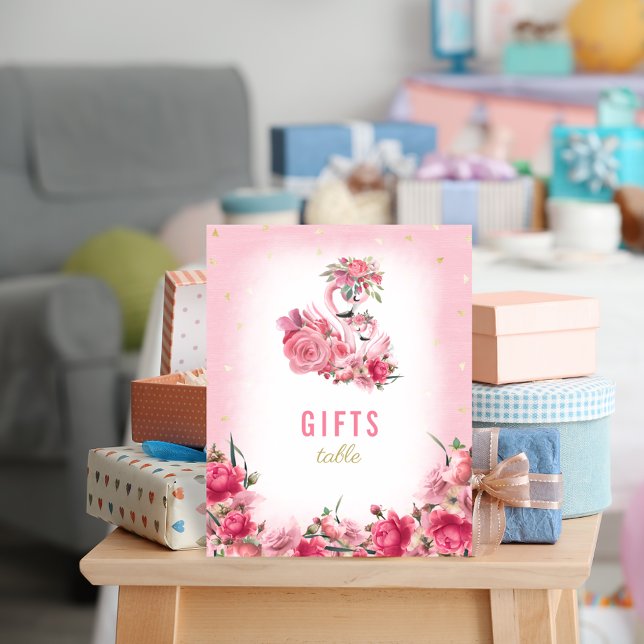 Póster Regalos Rótulo Baby Shower Pink Flamingo Ballerina (Subido por el creador)