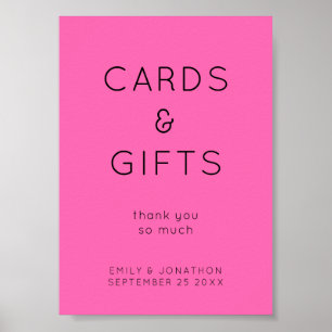 Póster Regalos simples y tarjetas Rótulo Boda rosado cali
