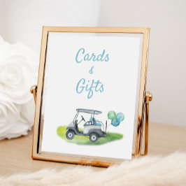 Póster Regalos temáticos de golf Rótulo de cumpleaños