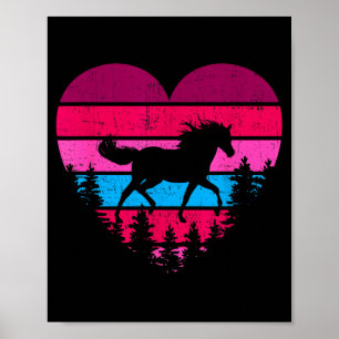 Póster Regalos Vintage Retro Caballo Corazón San Valentín