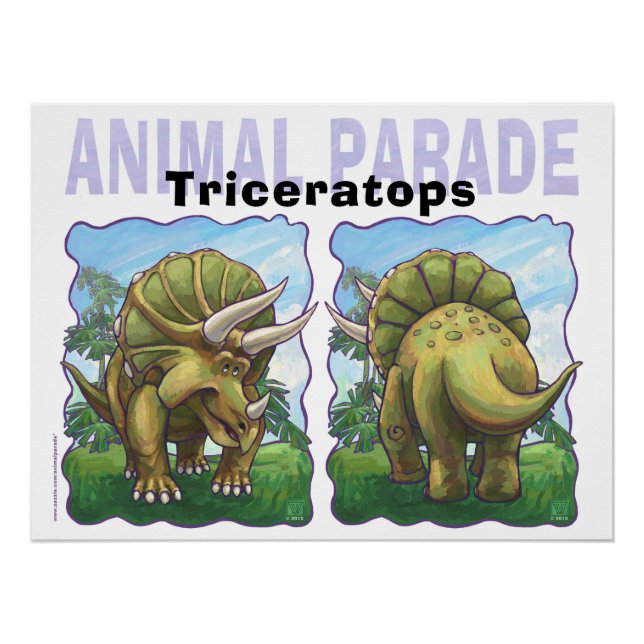 Póster Regalos y accesorios de Triceratops (Anverso)