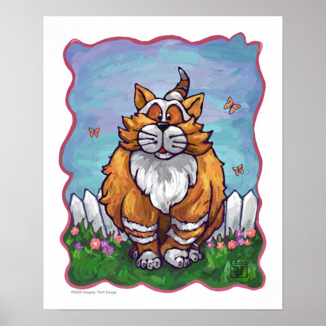Póster Regalos y accesorios para gatos de jengibre (Frente)